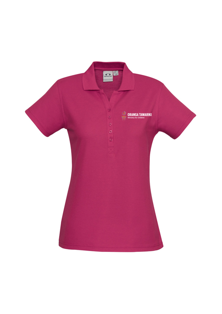 Oranga Tamariki Womens Crew Short Sleeve Fuchsia Polo