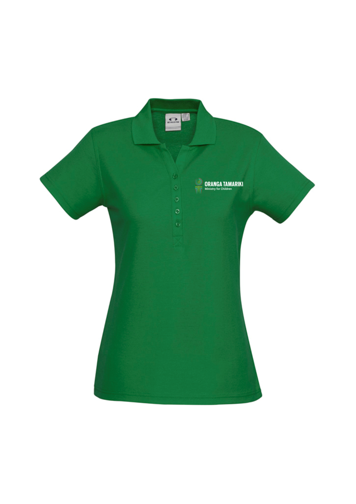 Oranga Tamariki Womens Crew Short Sleeve Green Polo