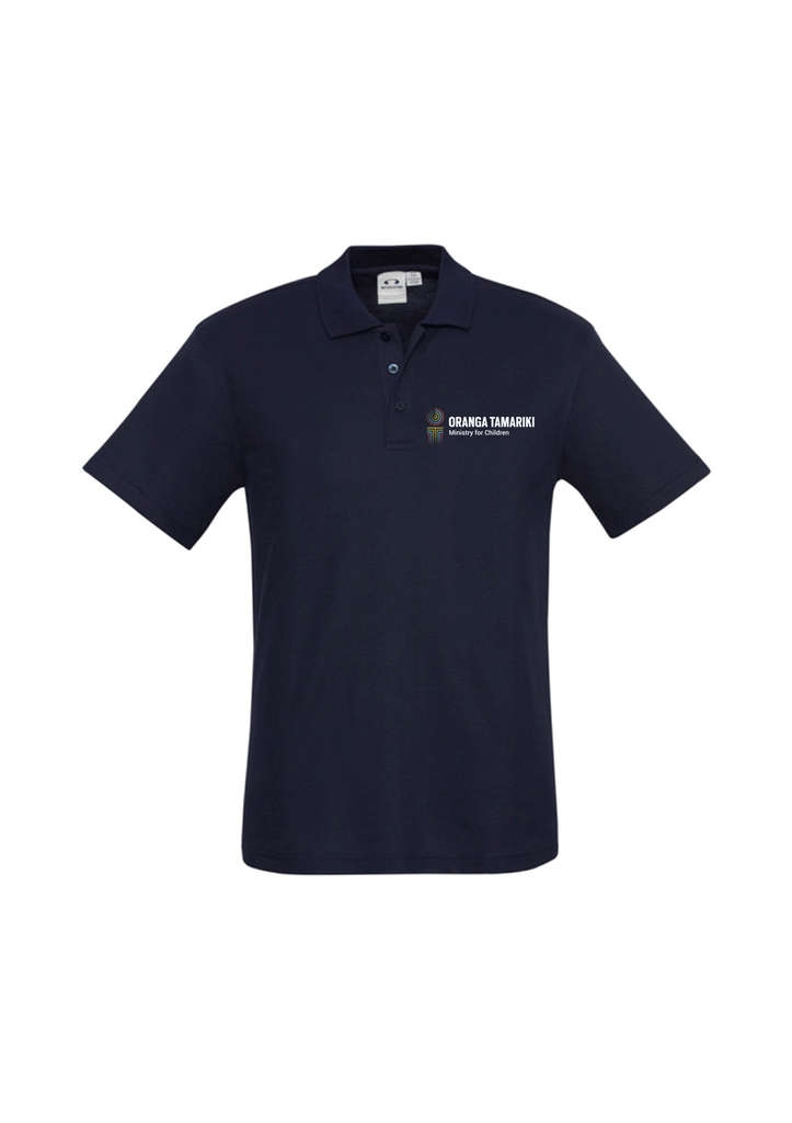 Oranga Tamariki Mens Crew Short Sleeve Navy Polo
