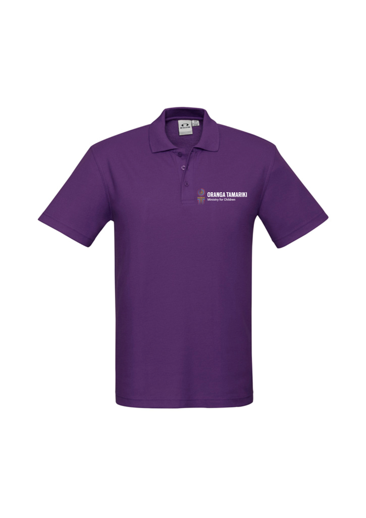 Oranga Tamariki Mens Crew Short Sleeve Purple Polo