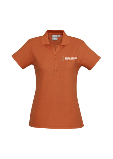 [AM006702] Oranga Tamariki Womens Crew Short Sleeve Orange Polo