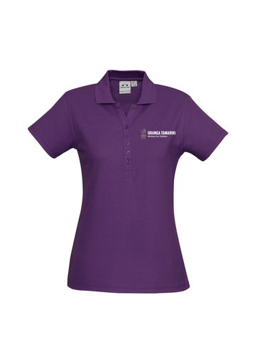 [AM006703] Oranga Tamariki Womens Crew Short Sleeve Purple Polo