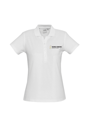 [AM006704] Oranga Tamariki Womens Crew Short Sleeve White Polo