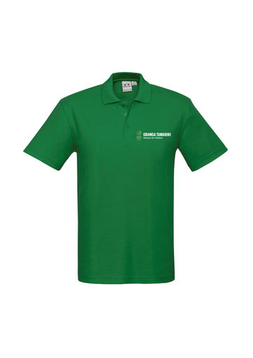 [AM006707] Oranga Tamariki Mens Crew Short Sleeve Green Polo