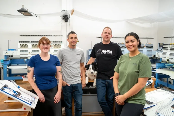 The Amba Branding team and workshop in Petone