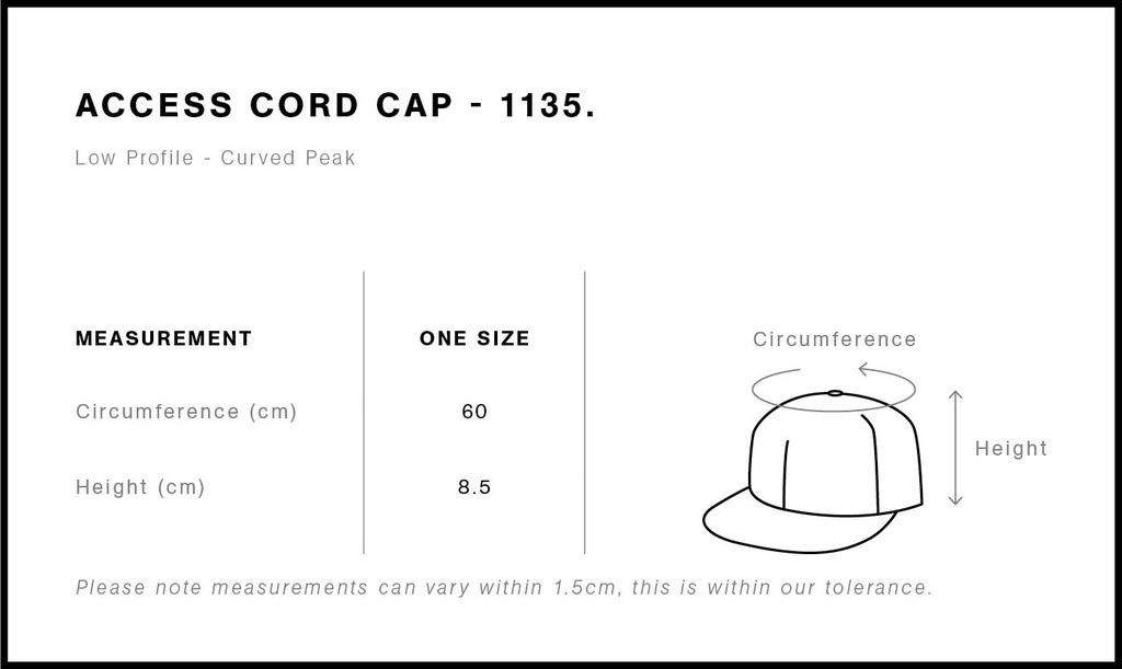 Size Guide - Style 1135