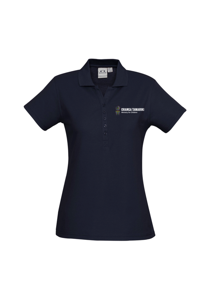 Oranga Tamariki Womens Crew Short Sleeve Navy Polo (6)
