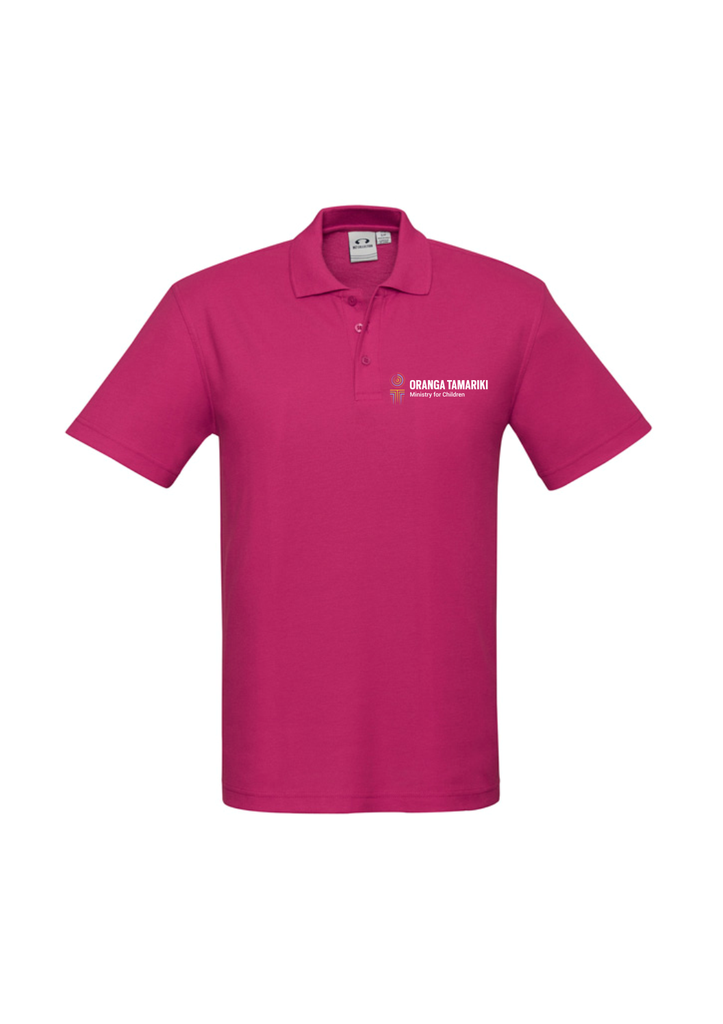 Oranga Tamariki Mens Crew Short Sleeve Fuchsia Polo (XS)